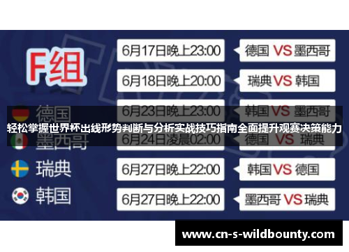 轻松掌握世界杯出线形势判断与分析实战技巧指南全面提升观赛决策能力 轻松掌握世界杯出线形势判断与分析实战技巧指南全面提升观赛决策能力